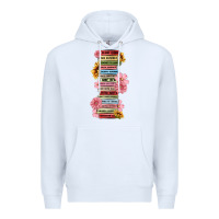 White floral books Premium Hoodie - MaliasSmallBusiness