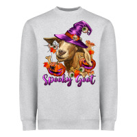 Heather Grey Spooky Goat Heavyweight Sweatshirt - RanaPortraitStore