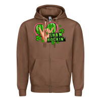 Chestnut shamrockin' rock n roll female hand Zipper Hoodie - Artiststas