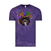 Cloud Purple mardi gras hat havanese dog Vintage Tee - RanaPortraitStore