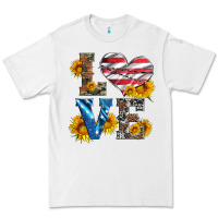 White love with sunflowers and usa flag Premium Tee - Artiststas