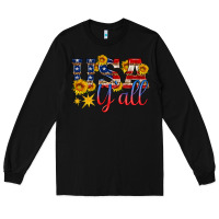 Black usa y all Long Sleeve Tee - HRA Design Shop