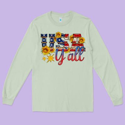 Usa Y All Long Sleeve Tee Designed By Hra Design Shop