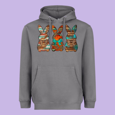 Western Easter Bunnies Heavyweight Hoodie Designed By Jasminsmagicworld