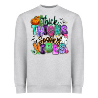 Heather Grey Thick thighs spooky vibes Heavyweight Sweatshirt - RanaPortraitStore