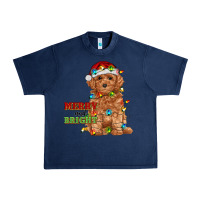 Navy merry and bright toy poodle Urban Heavy Tee - RanaPortraitStore