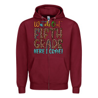 Burgundy watch out fifth grade here i come! Zipper Hoodie - JahusDesignShop
