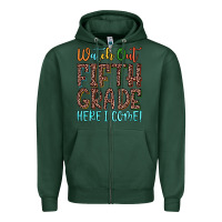 Sports Green watch out fifth grade here i come! Zipper Hoodie - JahusDesignShop