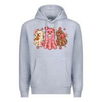 Heather Grey mexican desert ghosts Premium Hoodie - MaliasSmallBusiness