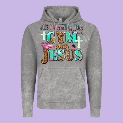 All I Need Is The Gym And Jesus Vintage Hoodie Designed By Jahusdesignshop