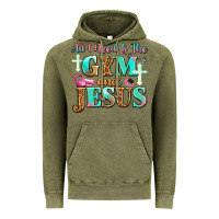 Vintage Olive all i need is the gym and jesus Vintage Hoodie - JahusDesignShop