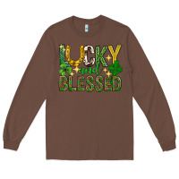 Chestnut Lucky and blessed st. patricks day Long Sleeve Tee - Neo Western