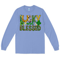 Colony Blue Lucky and blessed st. patricks day Long Sleeve Tee - Neo Western