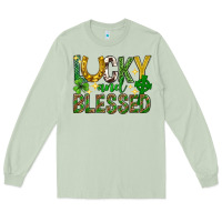 Matcha Lucky and blessed st. patricks day Long Sleeve Tee - Neo Western
