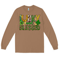 Toasted Coconut Lucky and blessed st. patricks day Long Sleeve Tee - Neo Western