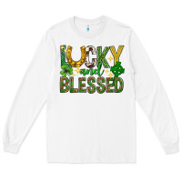 White Lucky and blessed st. patricks day Long Sleeve Tee - Neo Western