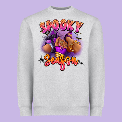 Heavyweight Sweatshirt Spooky season sneaker and heel afro woman