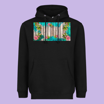 Western Floral  License Plate Template Heavyweight Hoodie Designed By Barkaloodesign
