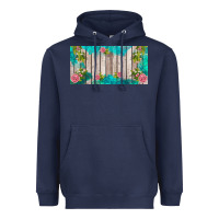 Navy western floral  license plate template Heavyweight Hoodie - BarkalooDesign