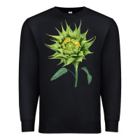 Black sun fill green green sunflower Premium Sweatshirt - LillyAllenDesigns