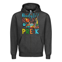Charcoal Heather ready to rock pre k Zipper Hoodie - JahusDesignShop