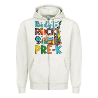 Oatmeal Heather ready to rock pre k Zipper Hoodie - JahusDesignShop