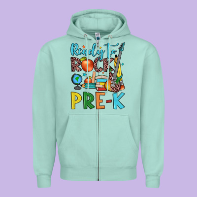Ready To Rock Pre K Zipper Hoodie Designed By Jahusdesignshop