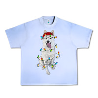Grape Ice christmas white shepherd with christmas lights Urban Heavy Tee - RanaPortraitStore