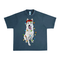 Midnight Navy christmas white shepherd with christmas lights Urban Heavy Tee - RanaPortraitStore