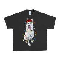 Pigment Black christmas white shepherd with christmas lights Urban Heavy Tee - RanaPortraitStore