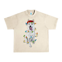 Sandshell christmas white shepherd with christmas lights Urban Heavy Tee - RanaPortraitStore