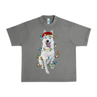 Tornado christmas white shepherd with christmas lights Urban Heavy Tee - RanaPortraitStore