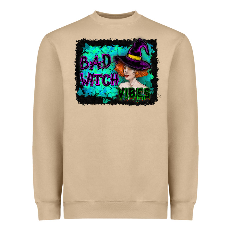 Halloween Bad Witch Vibes Watercolor Heavyweight Sweatshirt by RanaPortraitStore | Teevron