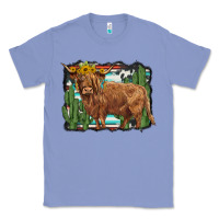 Colony Blue western cactus highland cow Classic Tee - BarkalooDesign
