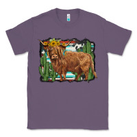 Lavender western cactus highland cow Classic Tee - BarkalooDesign