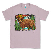 Lilac western cactus highland cow Classic Tee - BarkalooDesign