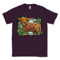 Plum western cactus highland cow Classic Tee - BarkalooDesign