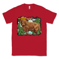 Red western cactus highland cow Classic Tee - BarkalooDesign