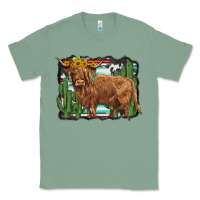 Sage western cactus highland cow Classic Tee - BarkalooDesign