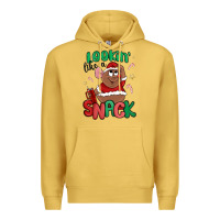 Antique Gold lookin' like a snack christmas character Premium Hoodie - MaliasSmallBusiness