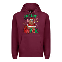 Burgundy lookin' like a snack christmas character Premium Hoodie - MaliasSmallBusiness