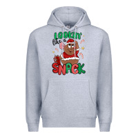 Heather Grey lookin' like a snack christmas character Premium Hoodie - MaliasSmallBusiness