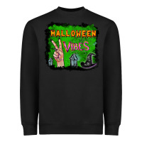 Black Watercolor Halloween Vibes Heavyweight Sweatshirt - RanaPortraitStore