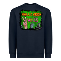 Navy Watercolor Halloween Vibes Heavyweight Sweatshirt - RanaPortraitStore