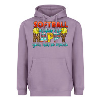 Lavender Softball Makes Me Happy You, Not So Much Heavyweight Hoodie - LillyAllenDesigns