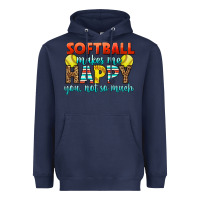 Navy Softball Makes Me Happy You, Not So Much Heavyweight Hoodie - LillyAllenDesigns