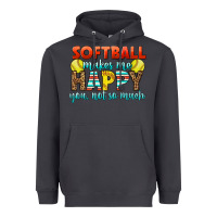 Smoke Softball Makes Me Happy You, Not So Much Heavyweight Hoodie - LillyAllenDesigns