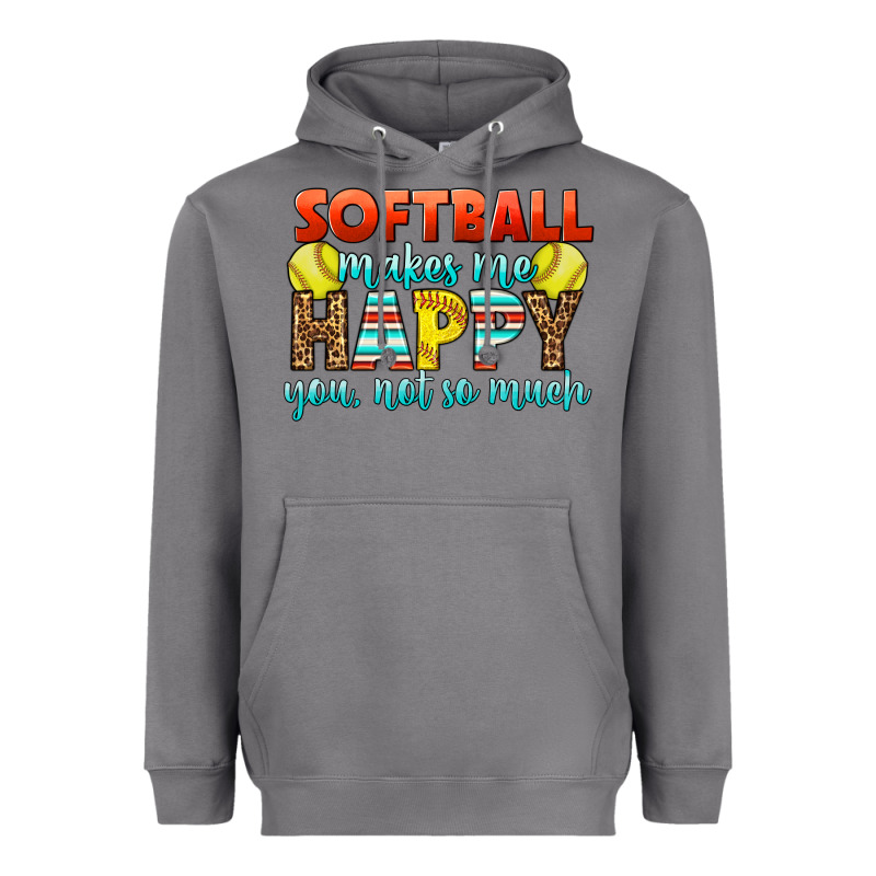 Softball Makes Me Happy You, Not So Much Heavyweight Hoodie by LillyAllenDesigns | Teevron