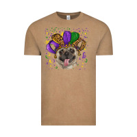 Vintage Coffee mardi gras hat pug Vintage Tee - RanaPortraitStore
