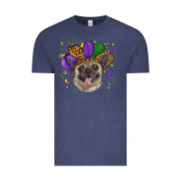 Vintage Denim mardi gras hat pug Vintage Tee - RanaPortraitStore